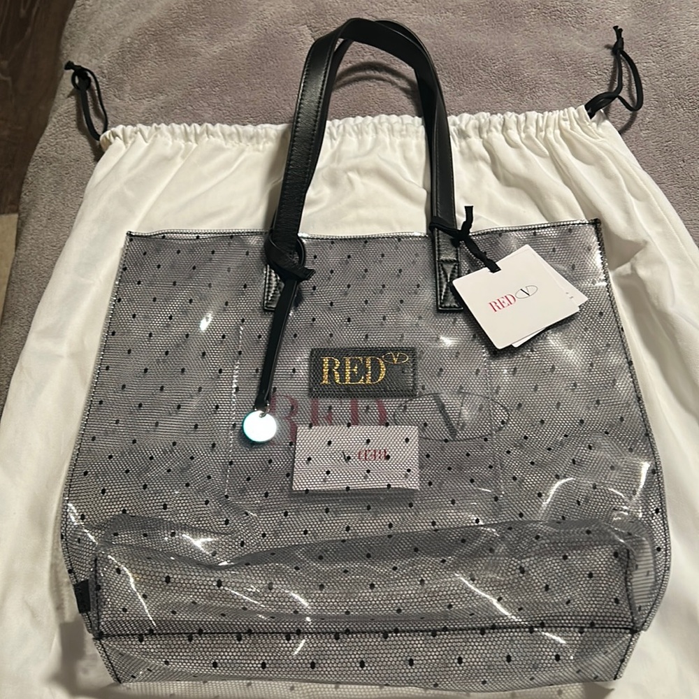 Red Valentino / Clear with Black Handles